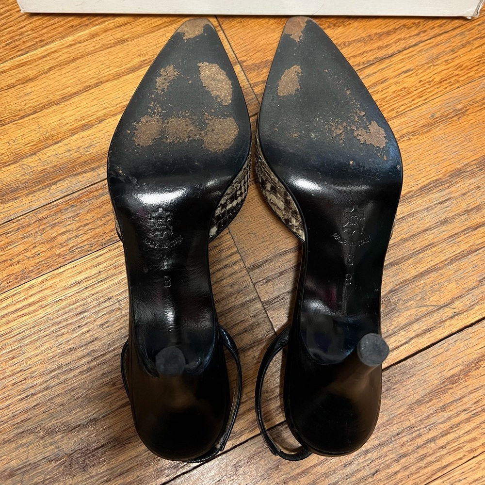Isaac Miztahi Python Toe Sling Back Heel - Size 6… - image 3